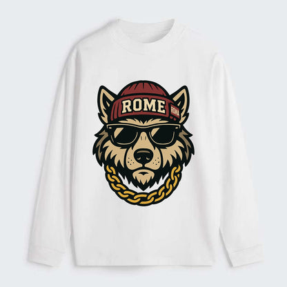 Rome Wolf - Classic Long Sleeve Shirt - White