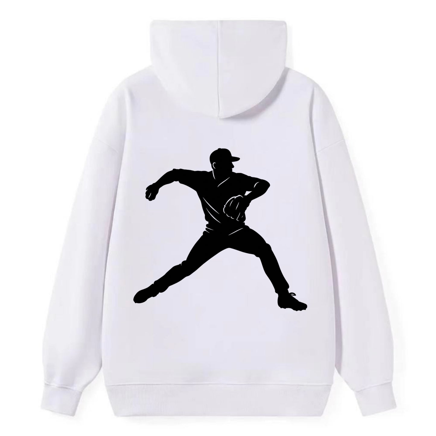 Baseball pitcher wind-up motion - Classic Pullover Hoodie - White