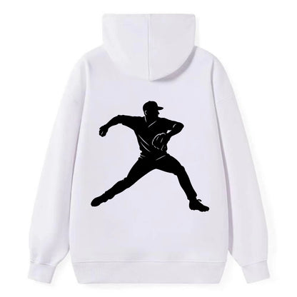 Baseball pitcher wind-up motion - Classic Pullover Hoodie - White