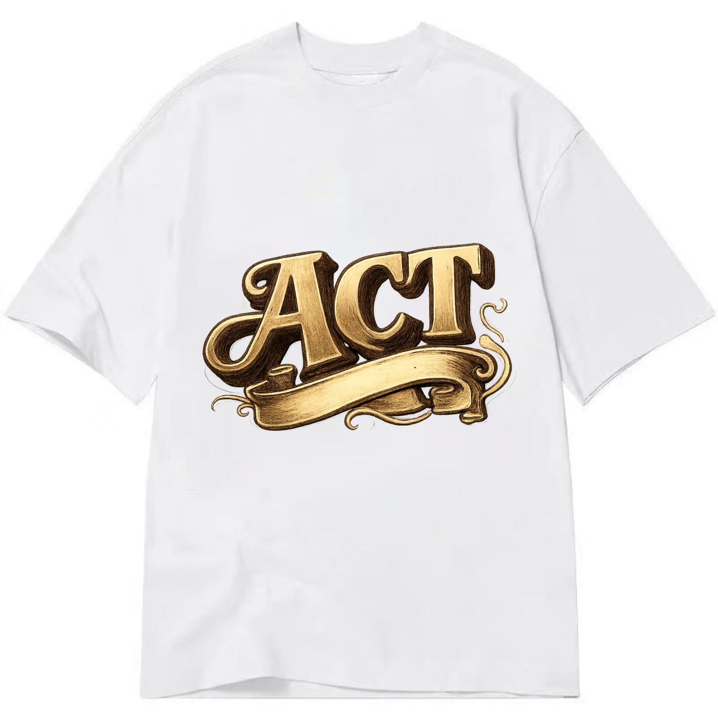 Bold typography design - "ACT" - take action, do something - Classic T-shirt - White
