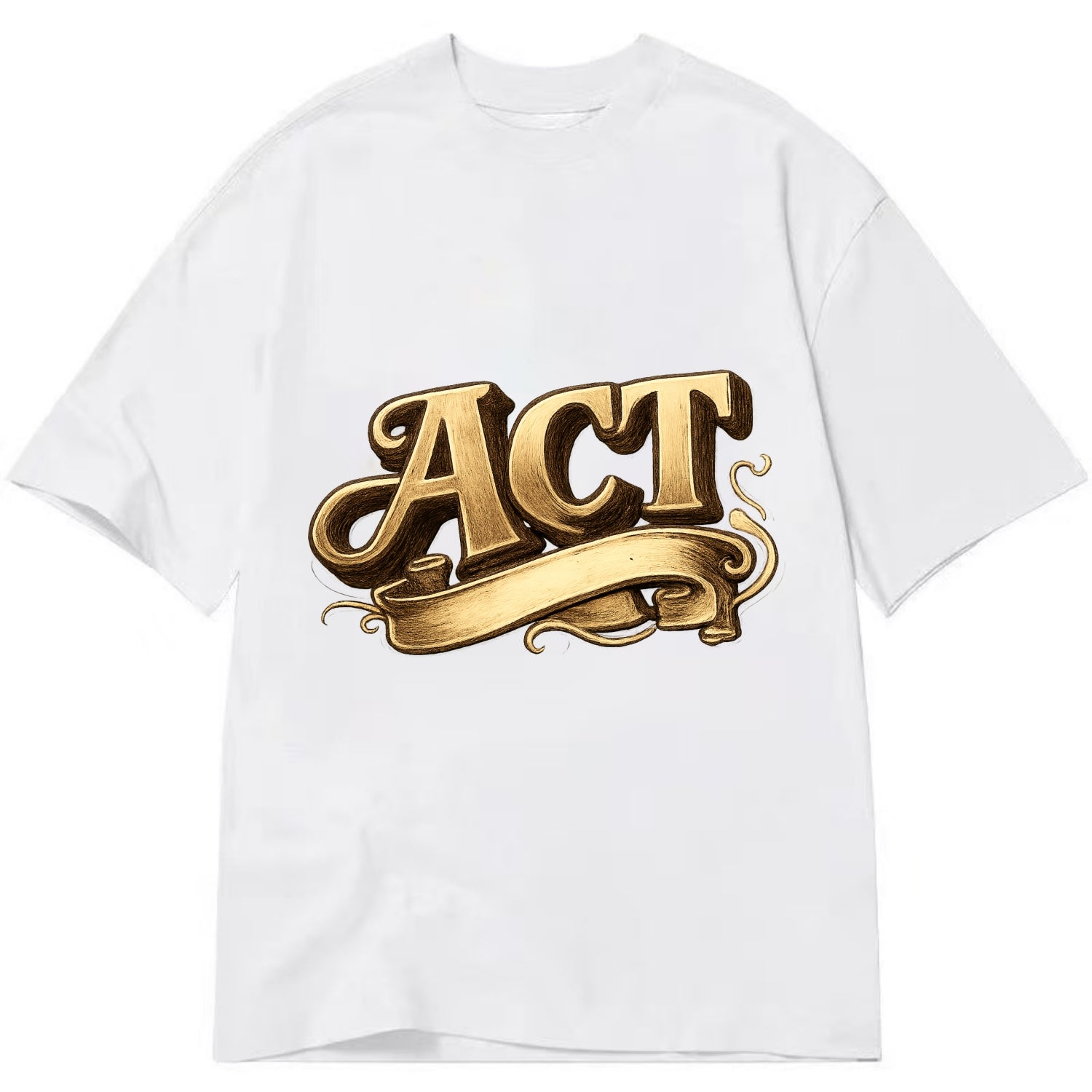 Bold typography design - "ACT" - take action, do something - Classic T-shirt - White