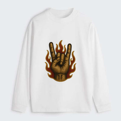 Devil Horns  - Classic Long Sleeve Shirt - White