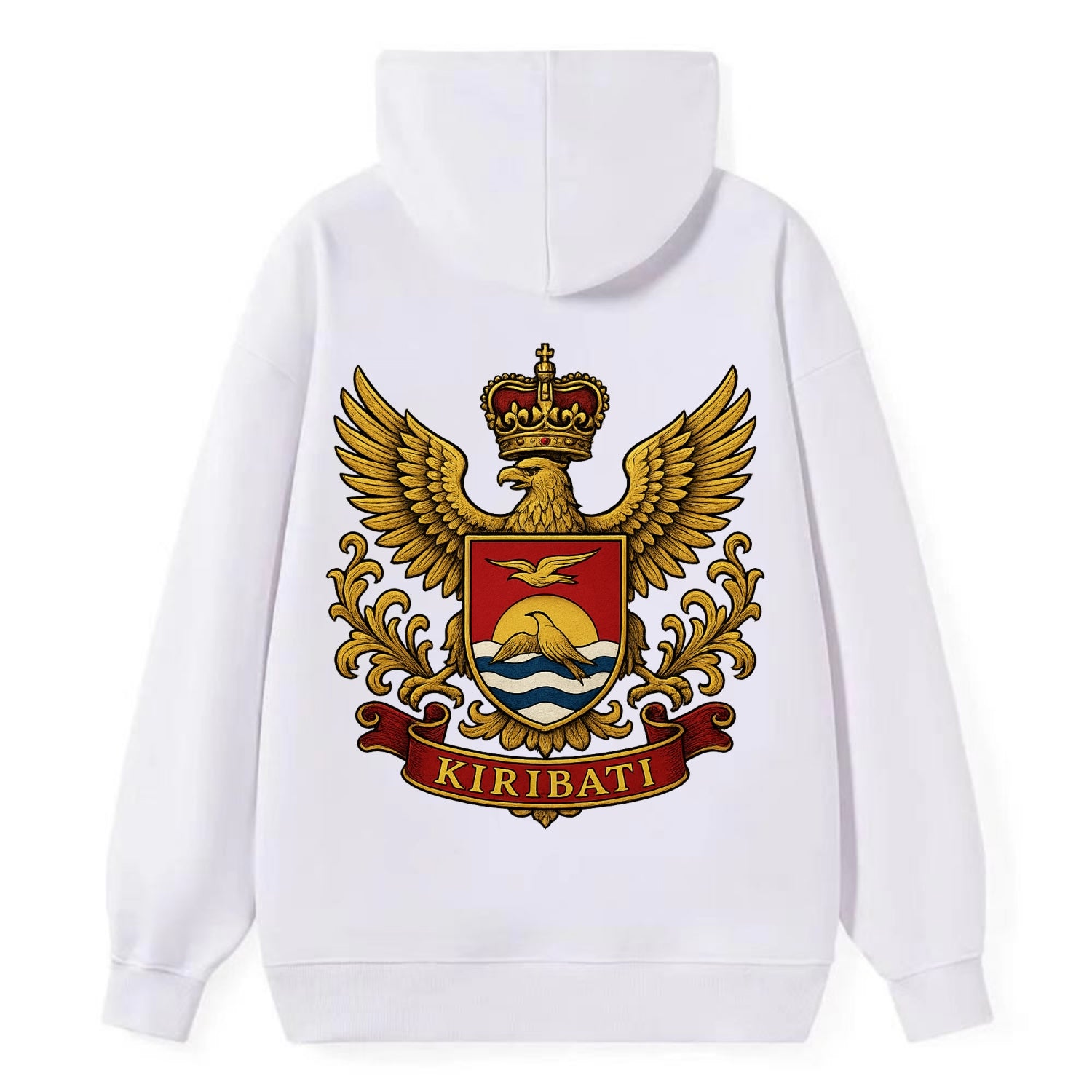 Kiribati Heritage Badge  - Classic Pullover Hoodie - White
