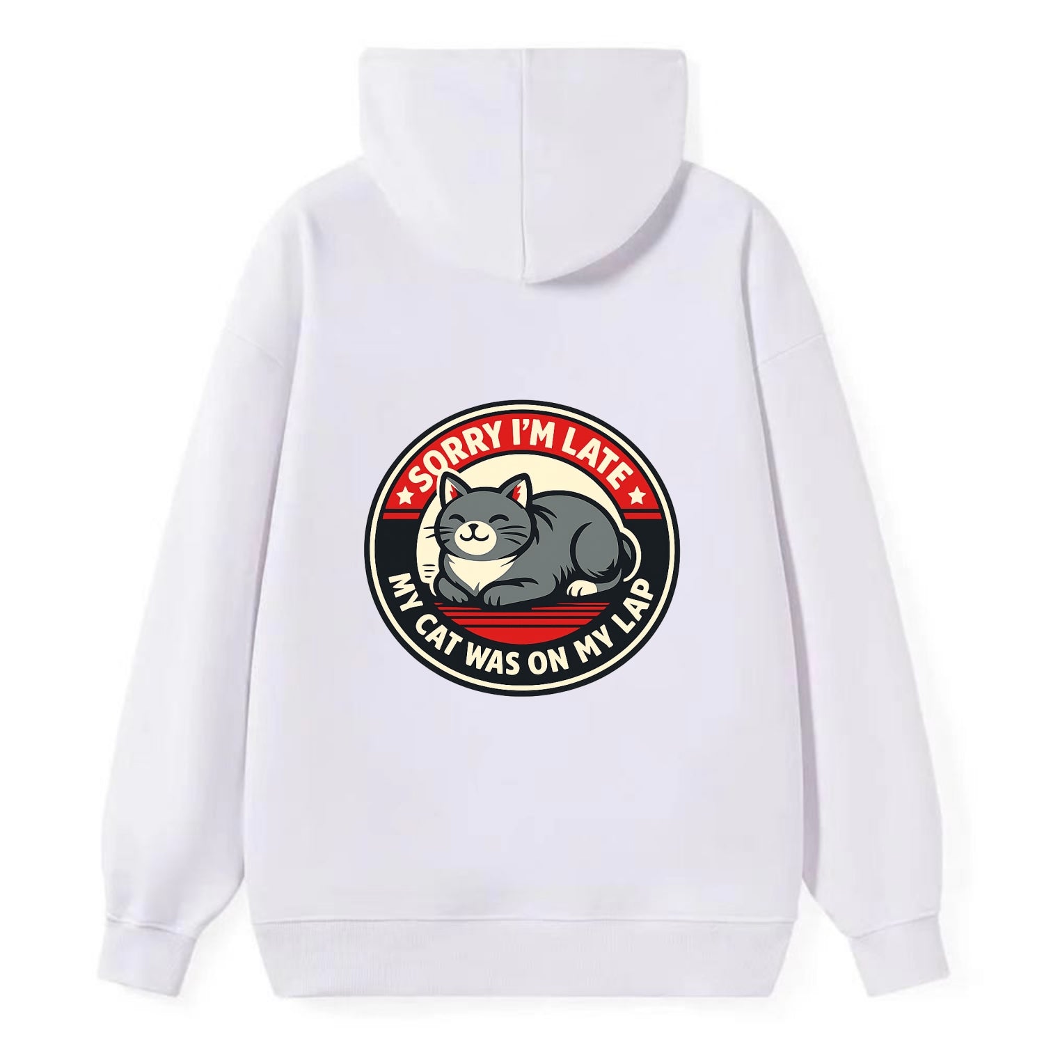 Charming Cat Loaf Excuse Emblem - Classic Pullover Hoodie - White