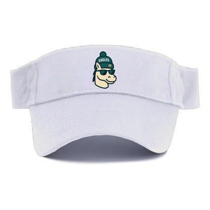 Philadelphia Horse wearing Eagles beanie with cheesesteak patch and wayfarer sunglasses - Visor - White