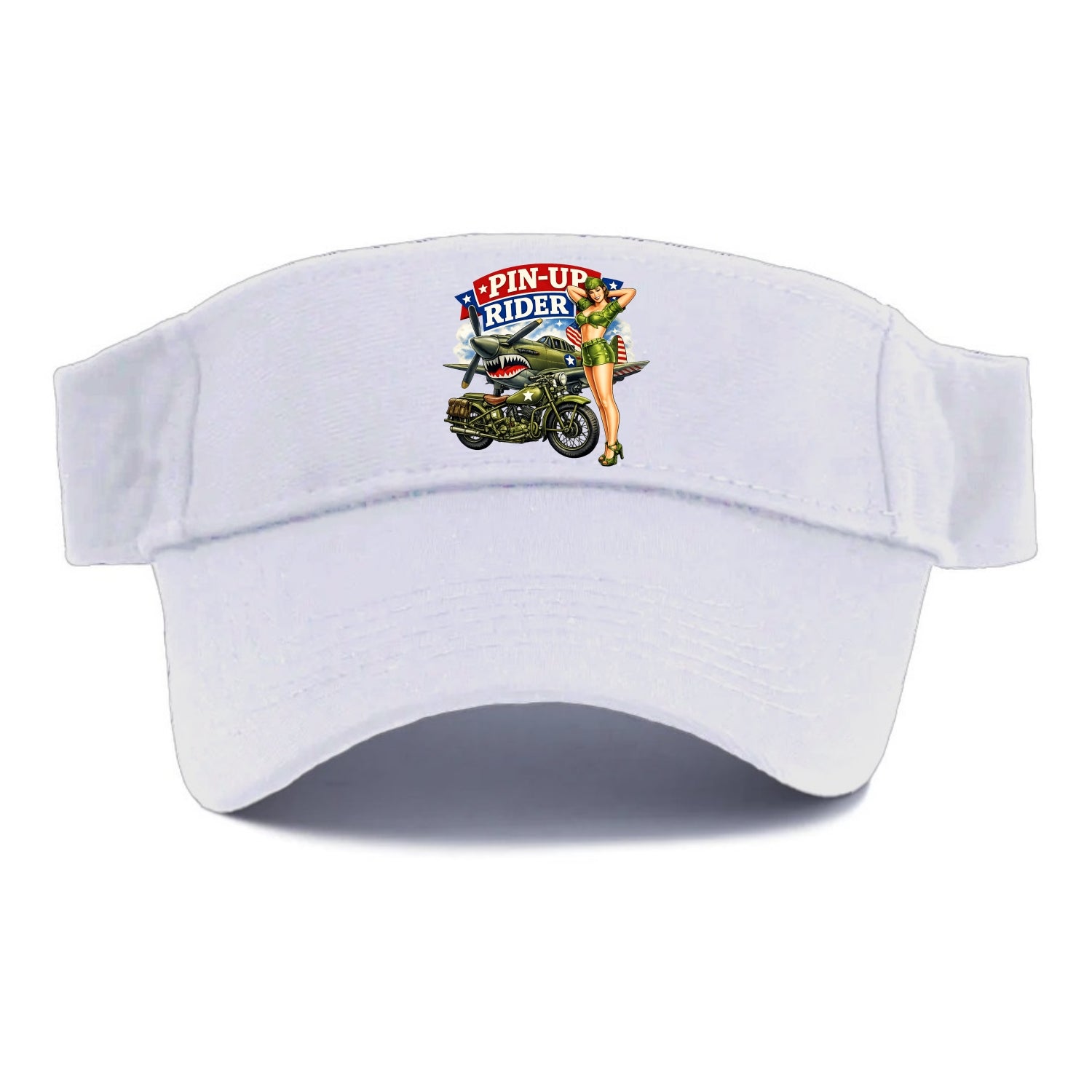 Wwii Pin Up Rider - Visor - White