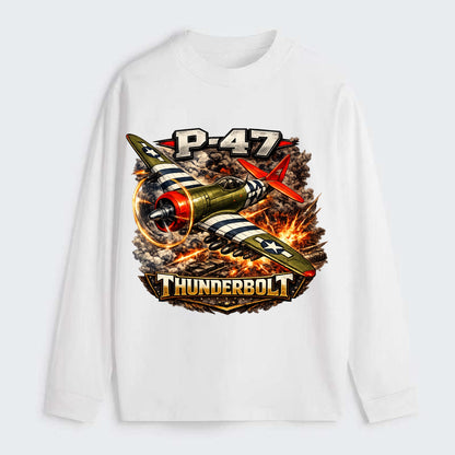 P 47 Thunderbolt - Classic Long Sleeve Shirt - White