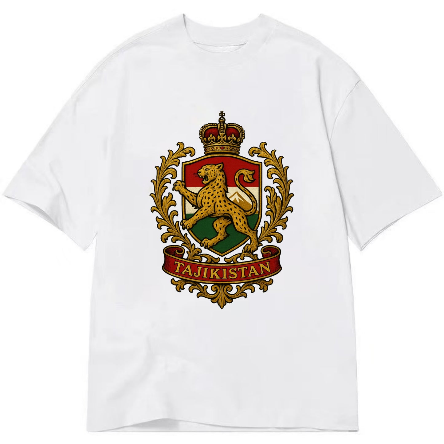 Tajikistan Heritage Badge  - Classic T-shirt - White