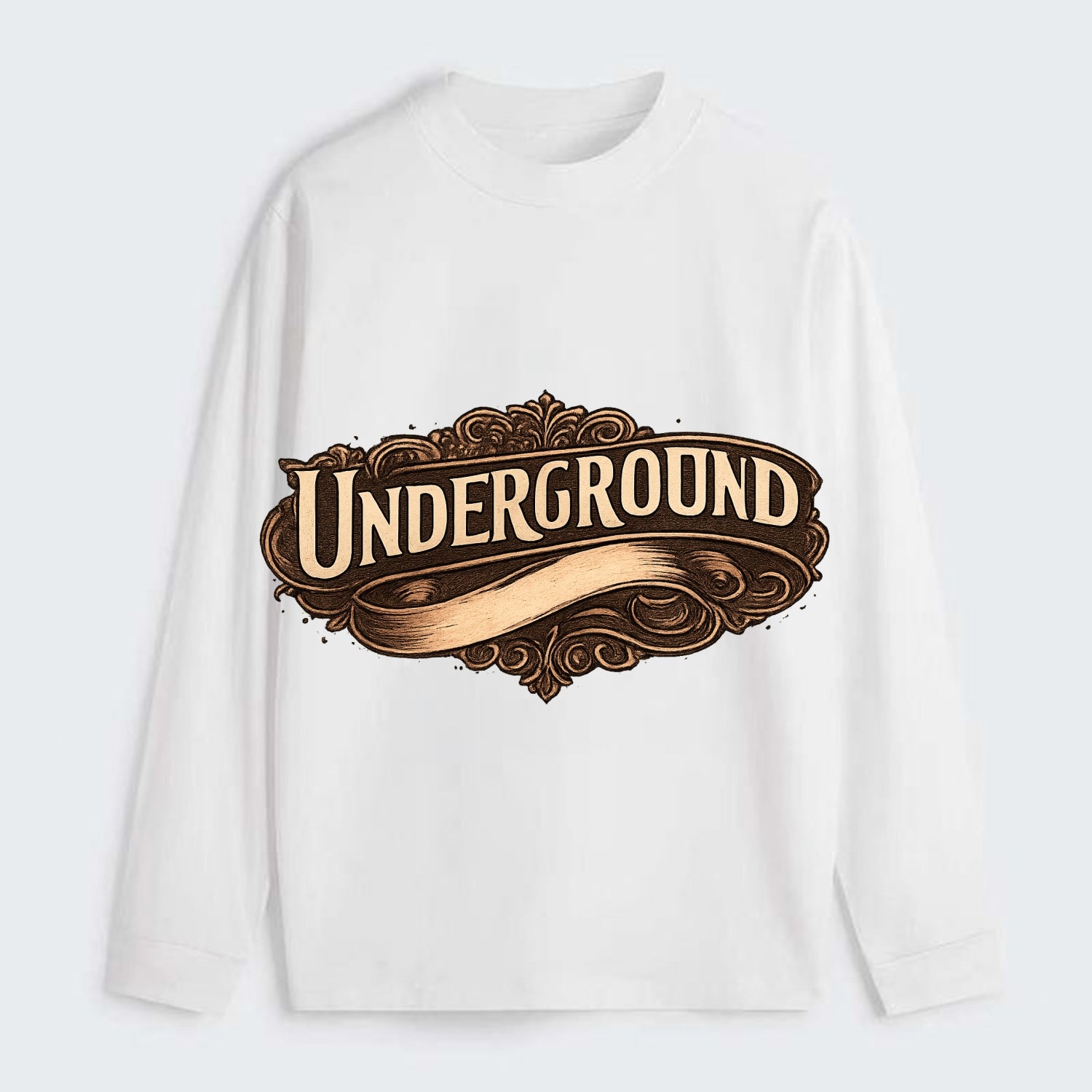 Bold typography design - "UNDERGROUND" - hidden scene, alternative - Classic Long Sleeve Shirt - White