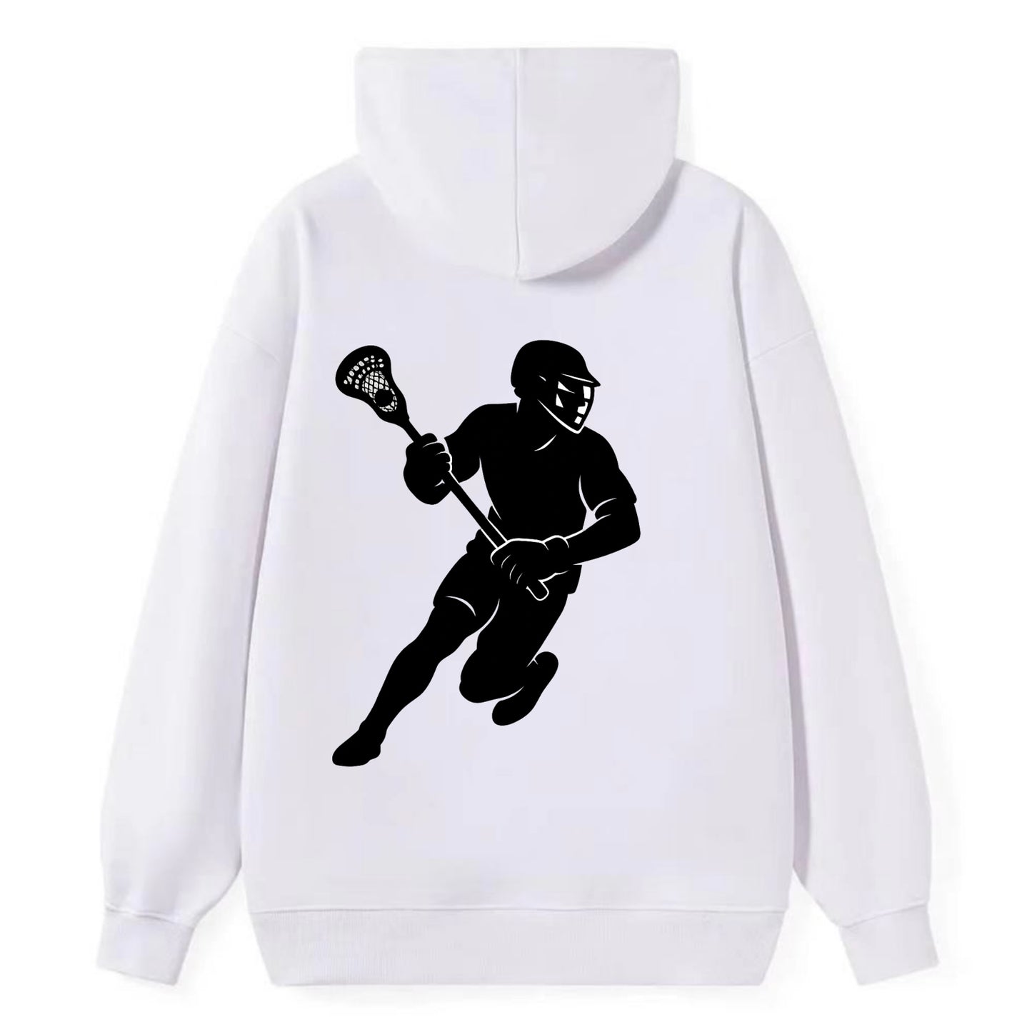 Lacrosse player cradling stick - Classic Pullover Hoodie - White