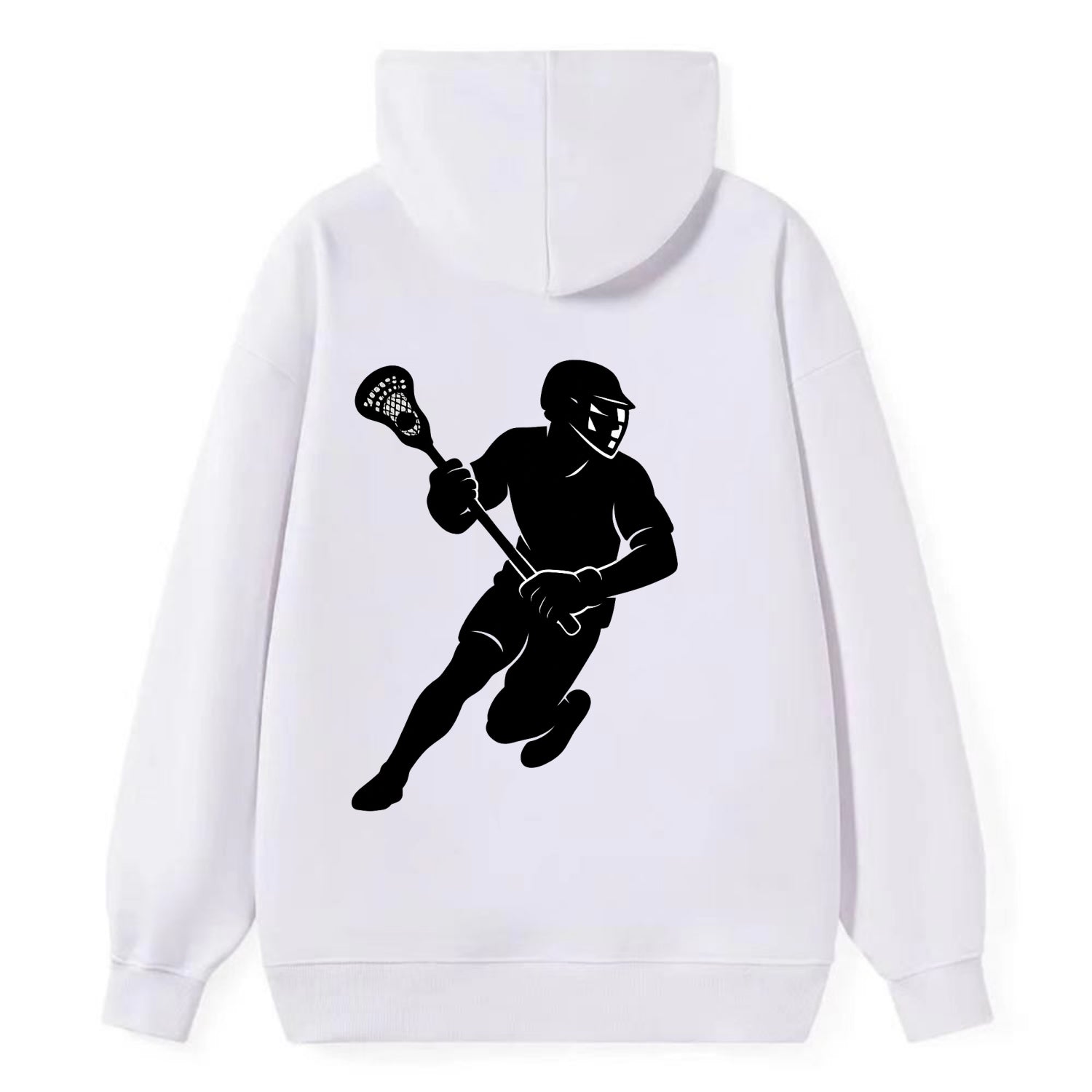 Lacrosse player cradling stick - Classic Pullover Hoodie - White