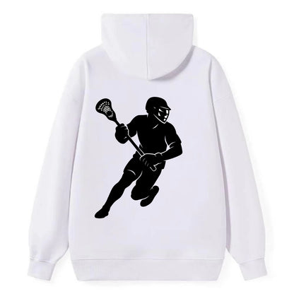 Lacrosse player cradling stick - Classic Pullover Hoodie - White