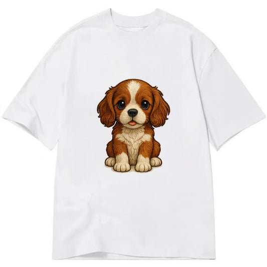 Baby Cavalier King Charles Spaniel Puppy - silky ears, gentle eyes, sweet - Classic T-shirt - White