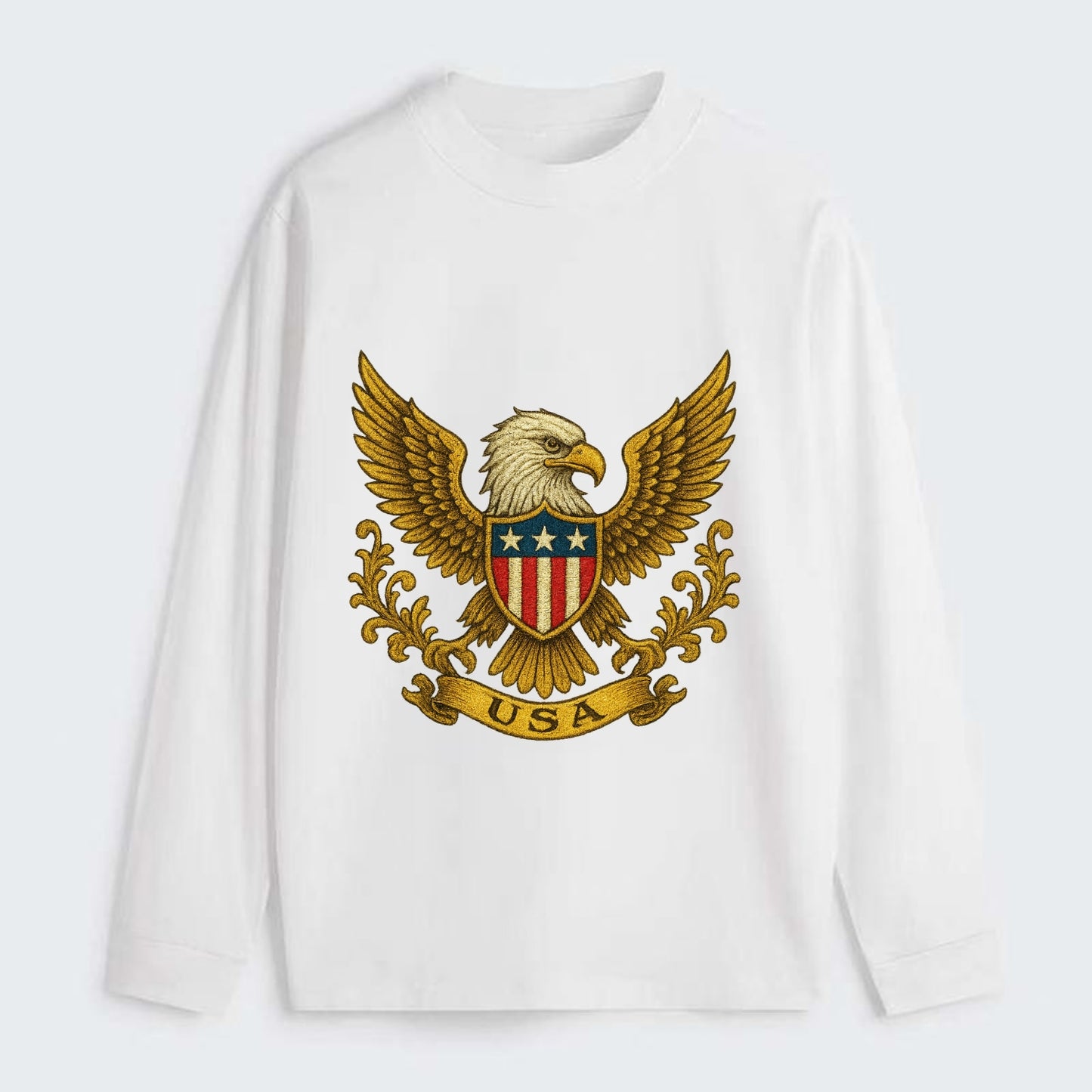 Usa Heritage Eagle 2 - Classic Long Sleeve Shirt - White