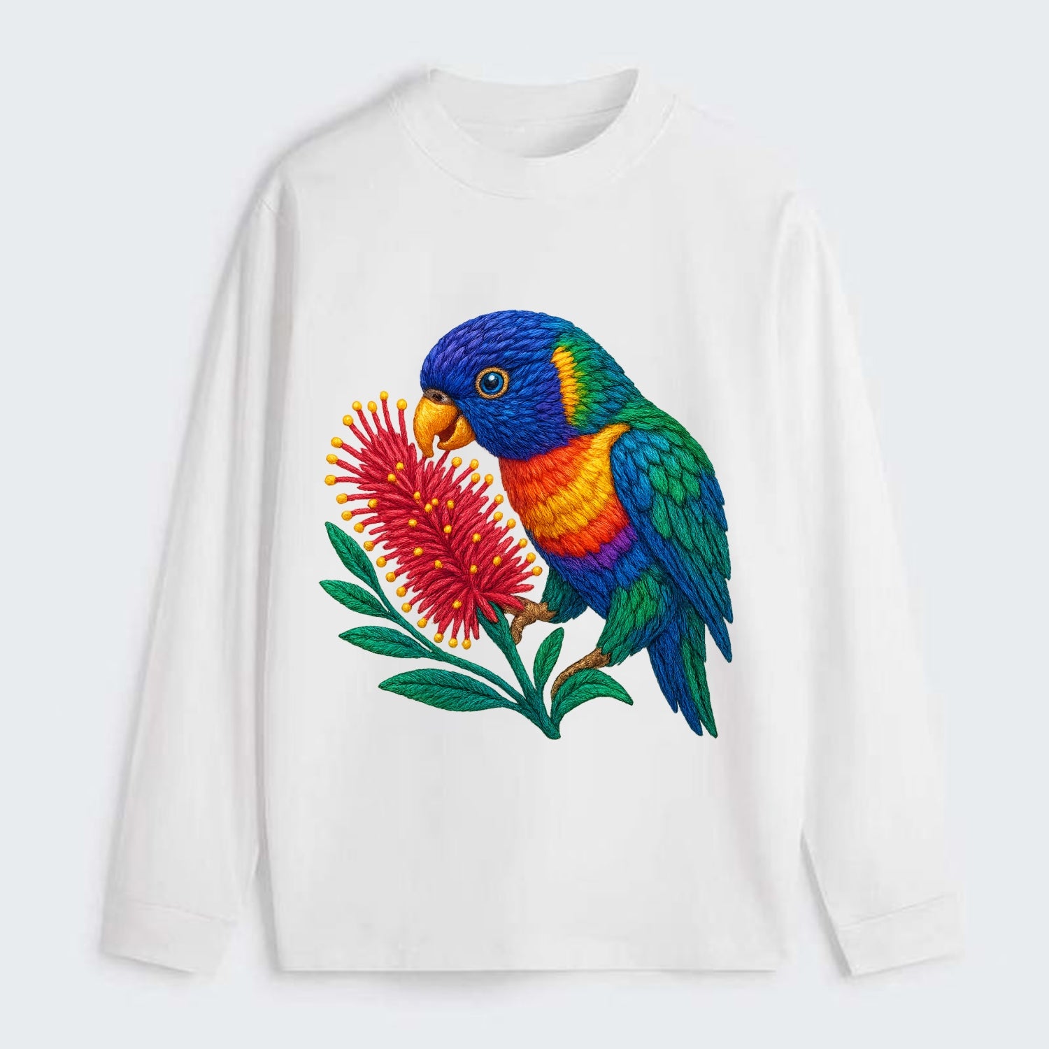 Rainbow Lorikeet Bottlebrush - Classic Long Sleeve Shirt - White