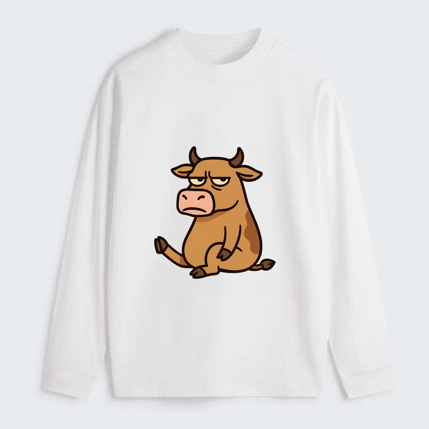 The Cow Judging Silently - Classic Long Sleeve Shirt - White