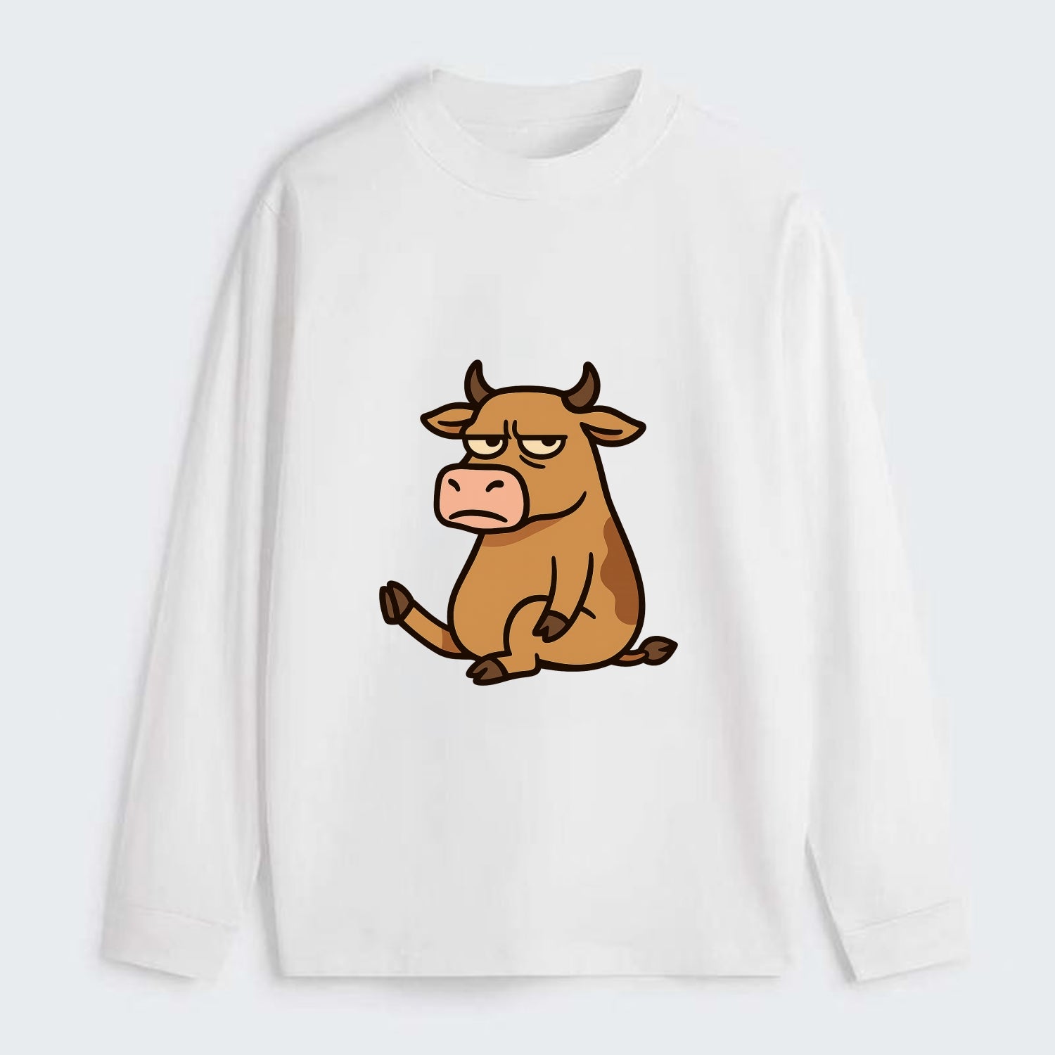 The Cow Judging Silently - Classic Long Sleeve Shirt - White