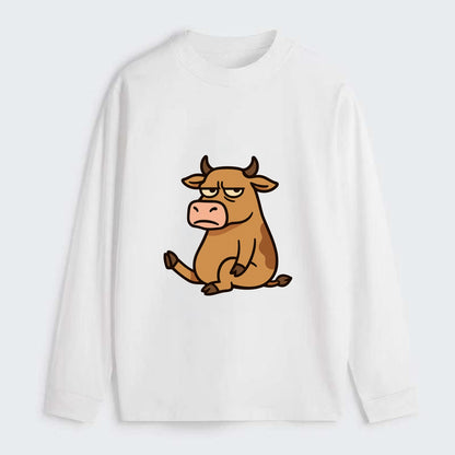 The Cow Judging Silently - Classic Long Sleeve Shirt - White