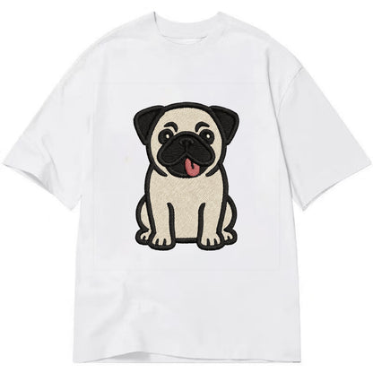 Pug - Tilted head with tongue out - Clas Classic T-shirt - White