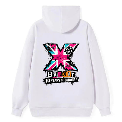 X YEARS | Roman numeral X massive | Union Jack fill pattern | Bold - Classic Pullover Hoodie - White