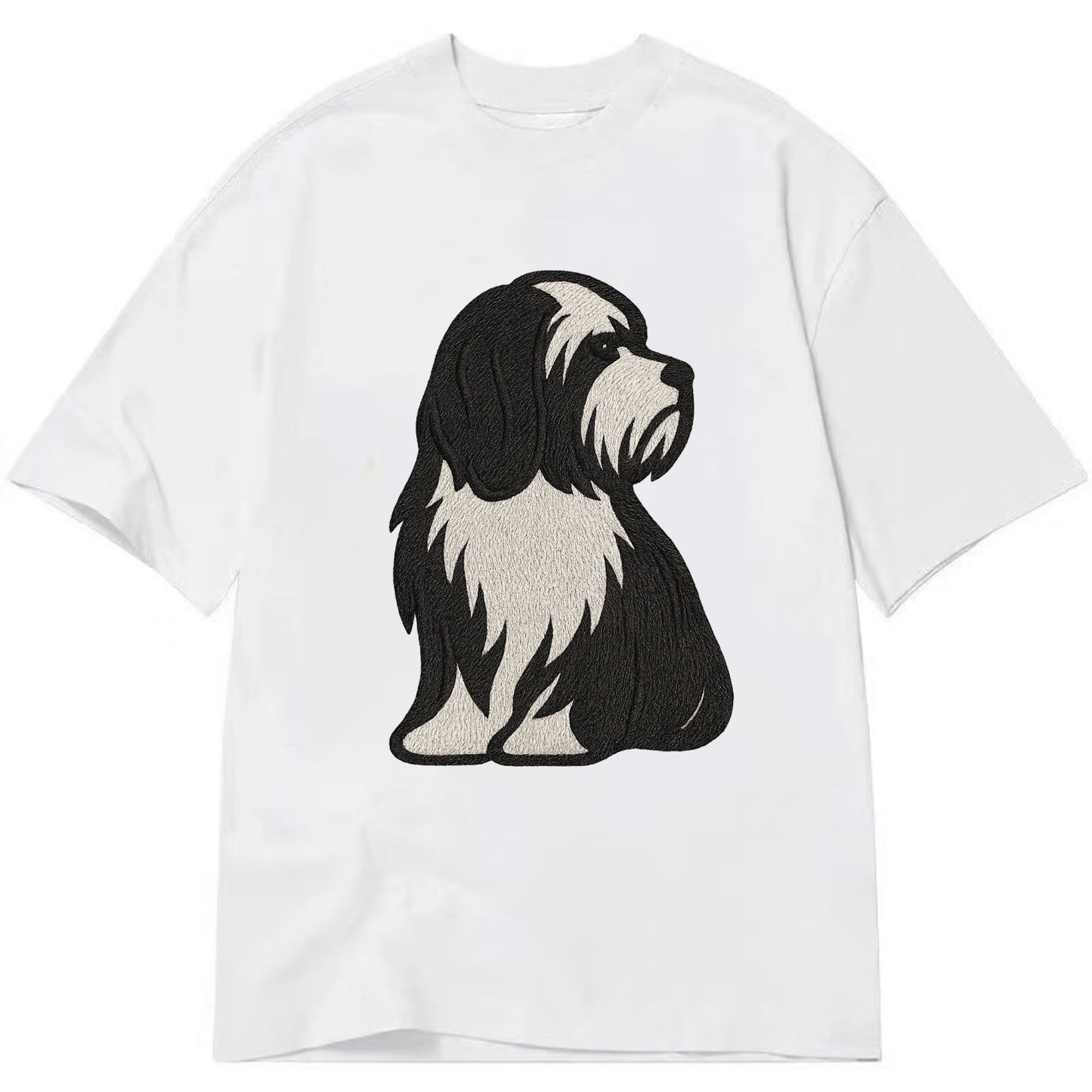 Tibetan Terrier - Black and white long c - Classic T-shirt - White