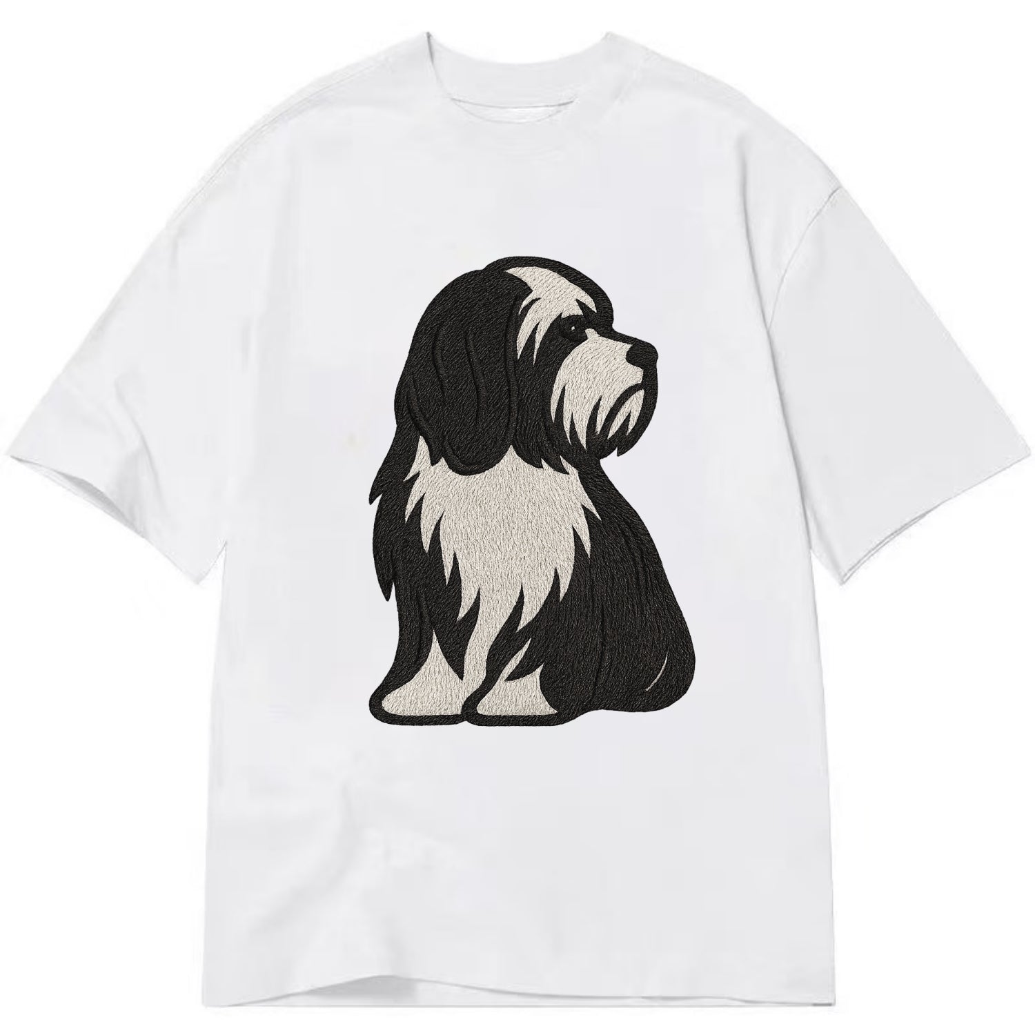 Tibetan Terrier - Black and white long c - Classic T-shirt - White