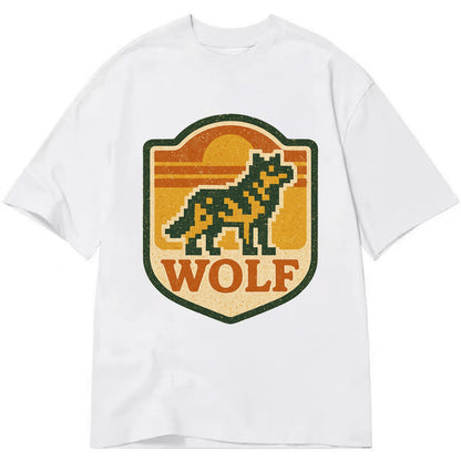 Digital Pixel Wolf  - Classic T-shirt - White