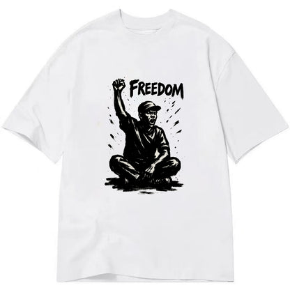 Sit-in protest figure - civil disobedience ink art - Classic T-shirt - White