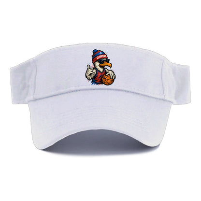 LA Seagull wearing Clippers red white and blue beanie with ship patch and wayfarer - Visor - White