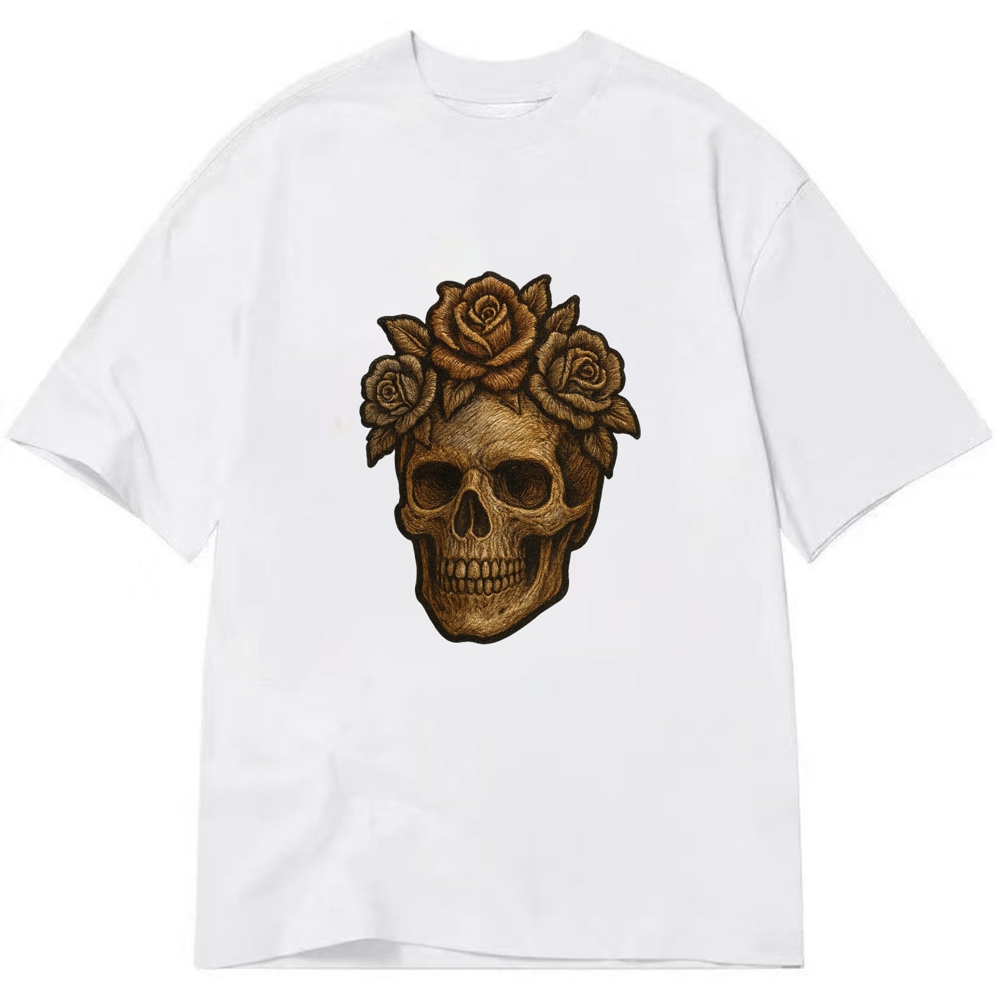 Skull and Roses  - Classic T-shirt - White