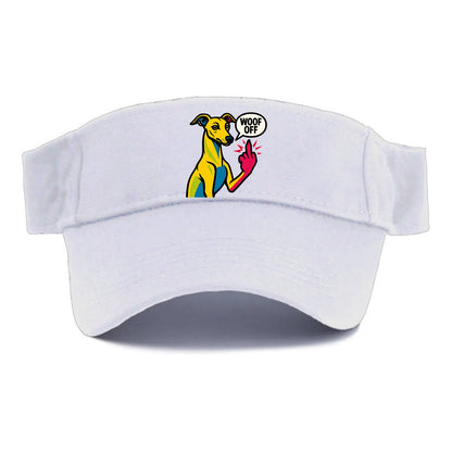Whippet sleek athletic greyhound-like, elegant long paw giving sass - Visor - White