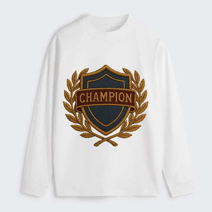 Champion Shield  - Classic Long Sleeve Shirt - White