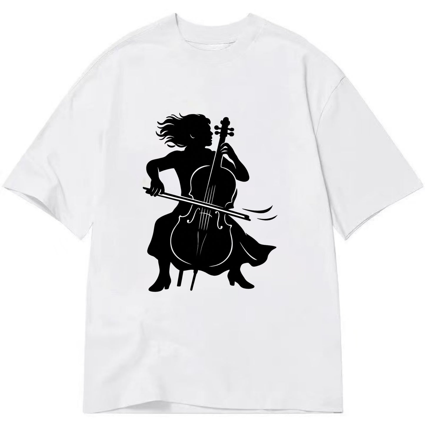 Cellist performing emotional solo - Classic T-shirt - White