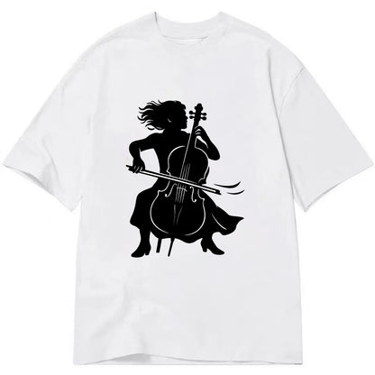 Cellist performing emotional solo - Classic T-shirt - White