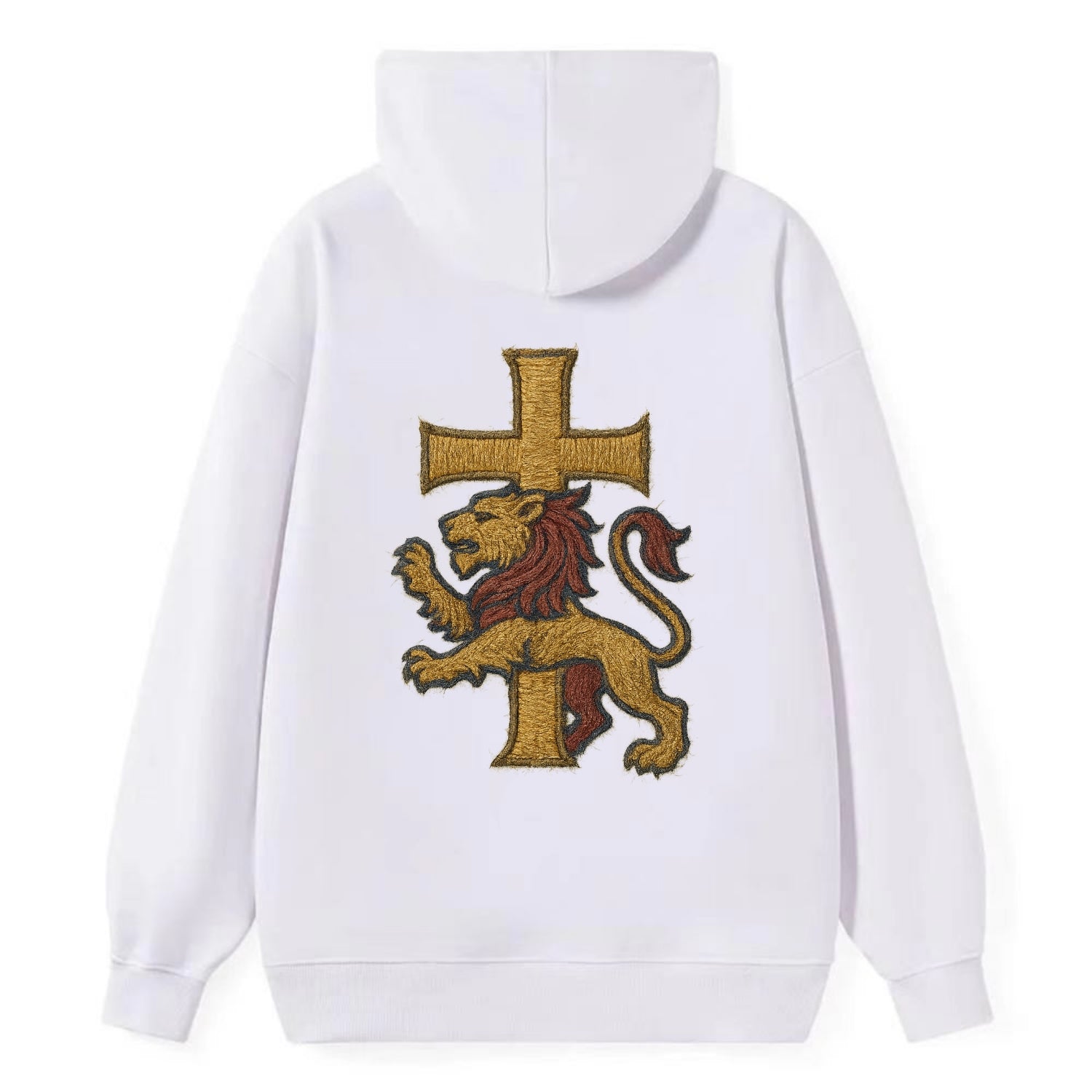 Lion and Cross  - Classic Pullover Hoodie - White