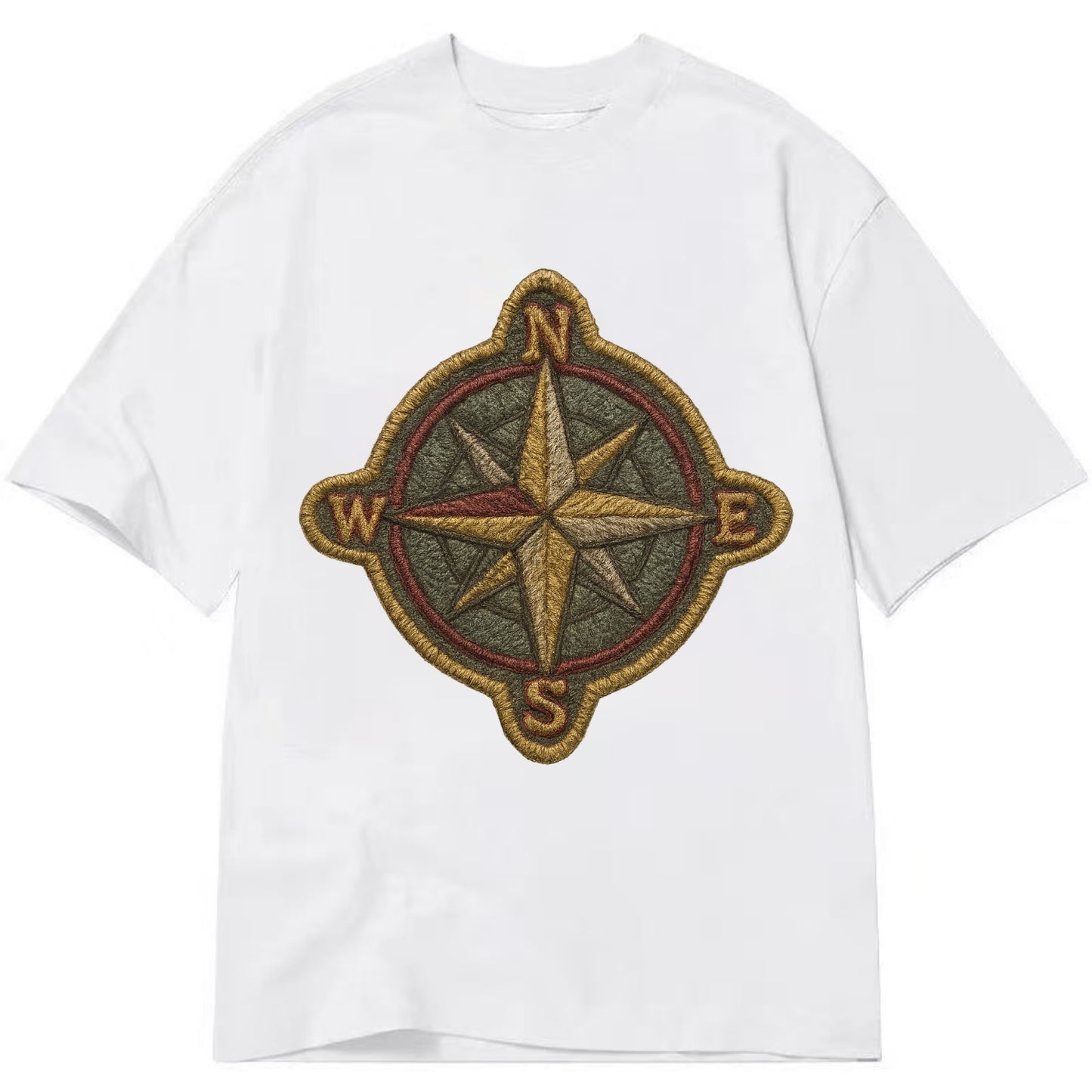 Compass rose with cardinal directions - explorer symbol - Classic T-shirt - White
