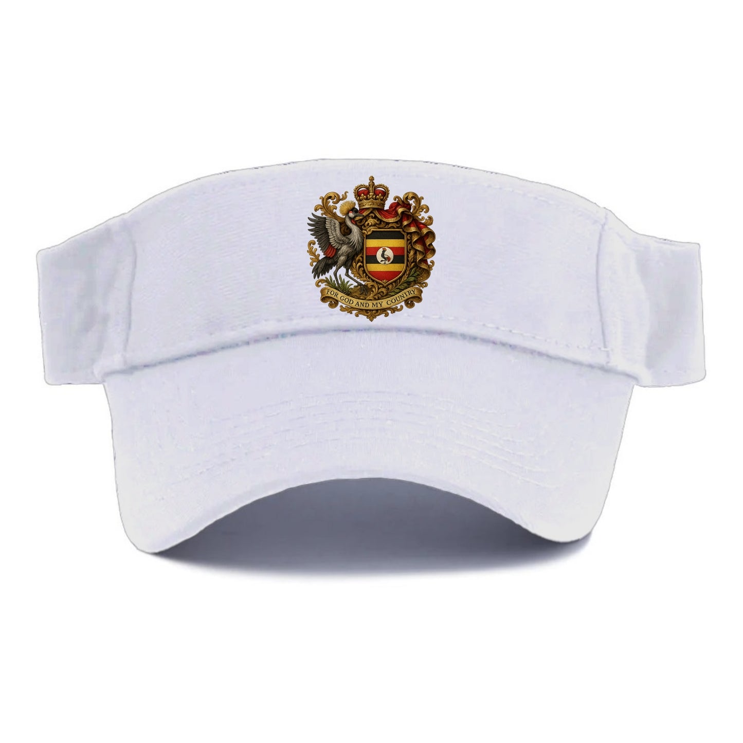 Uganda Crested Crane Emblem  - Visor - White