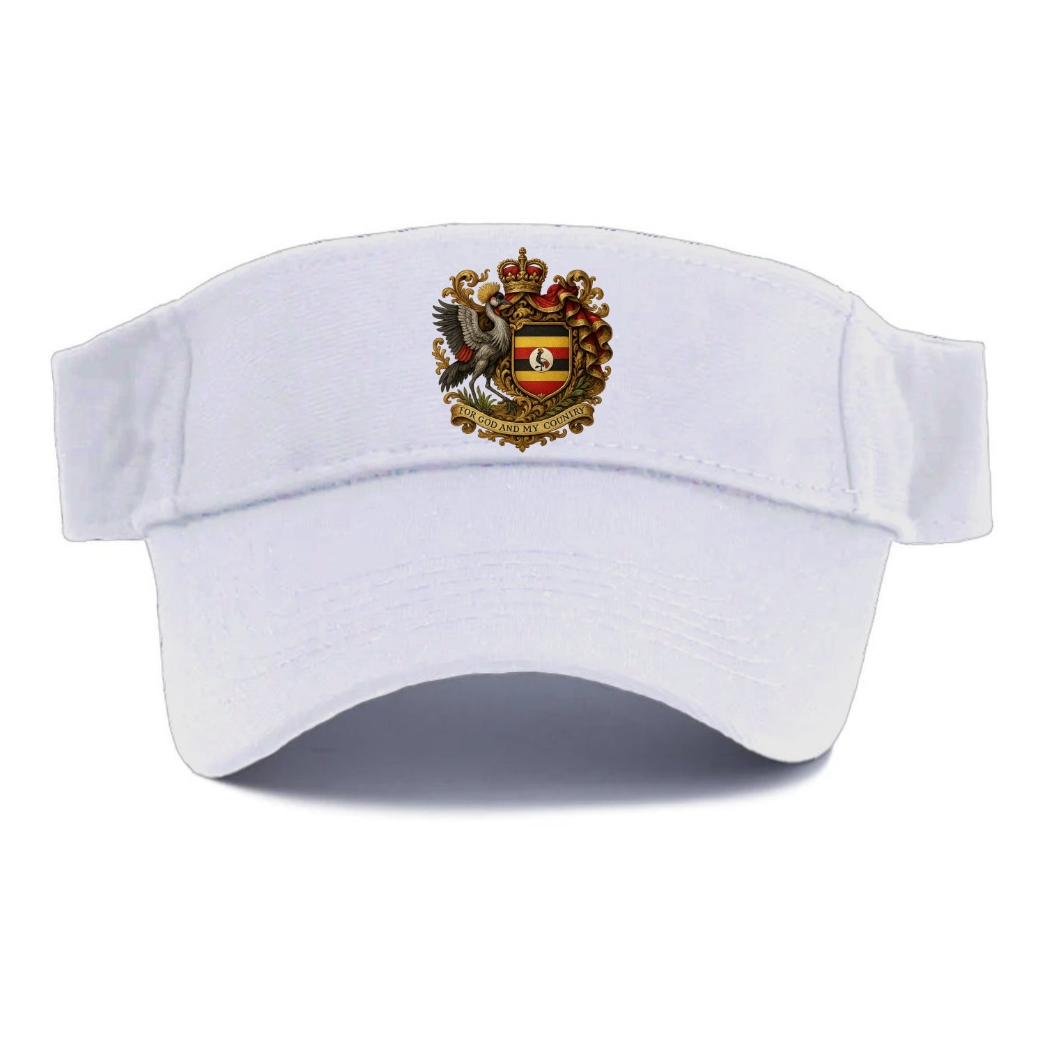 Uganda Crested Crane Emblem  - Visor - White