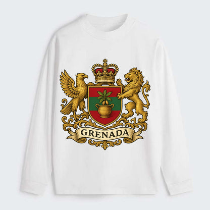 Grenada Heritage Badge  - Classic Long Sleeve Shirt - White
