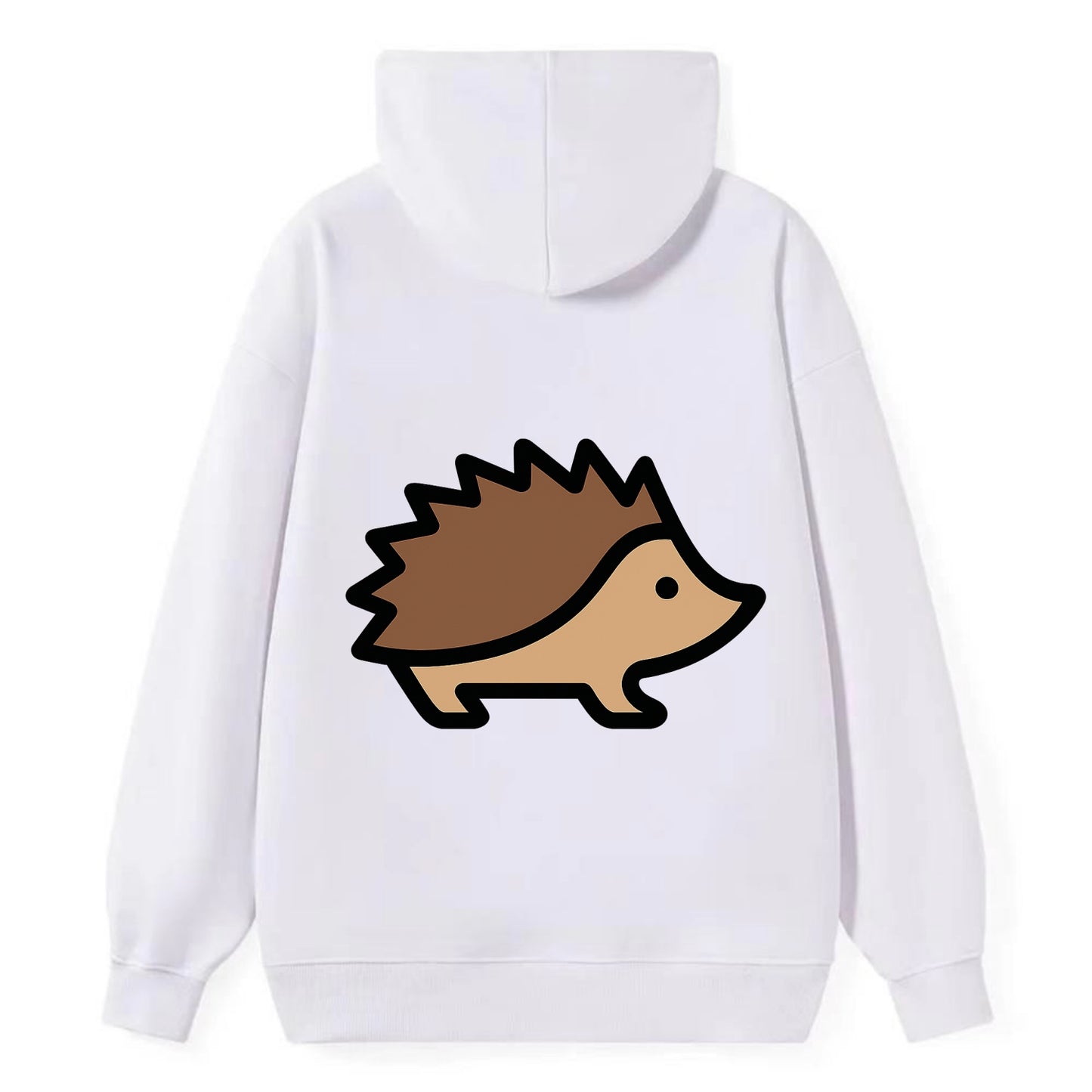 Hedgehog - Brown spiky back flat side profile - Classic Pullover Hoodie - White