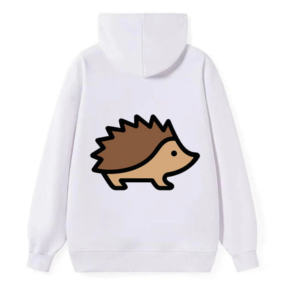 Hedgehog - Brown spiky back flat side profile - Classic Pullover Hoodie - White