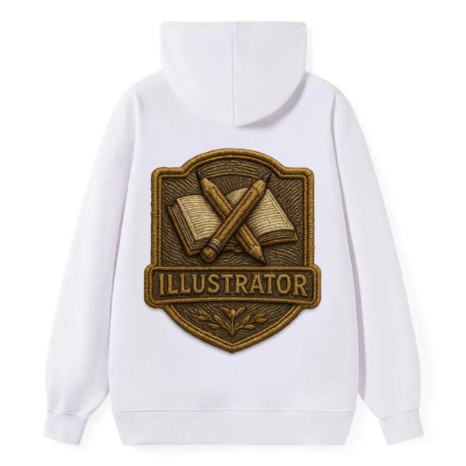 Pencils and sketchbook - illustrator badge - Classic Pullover Hoodie - White