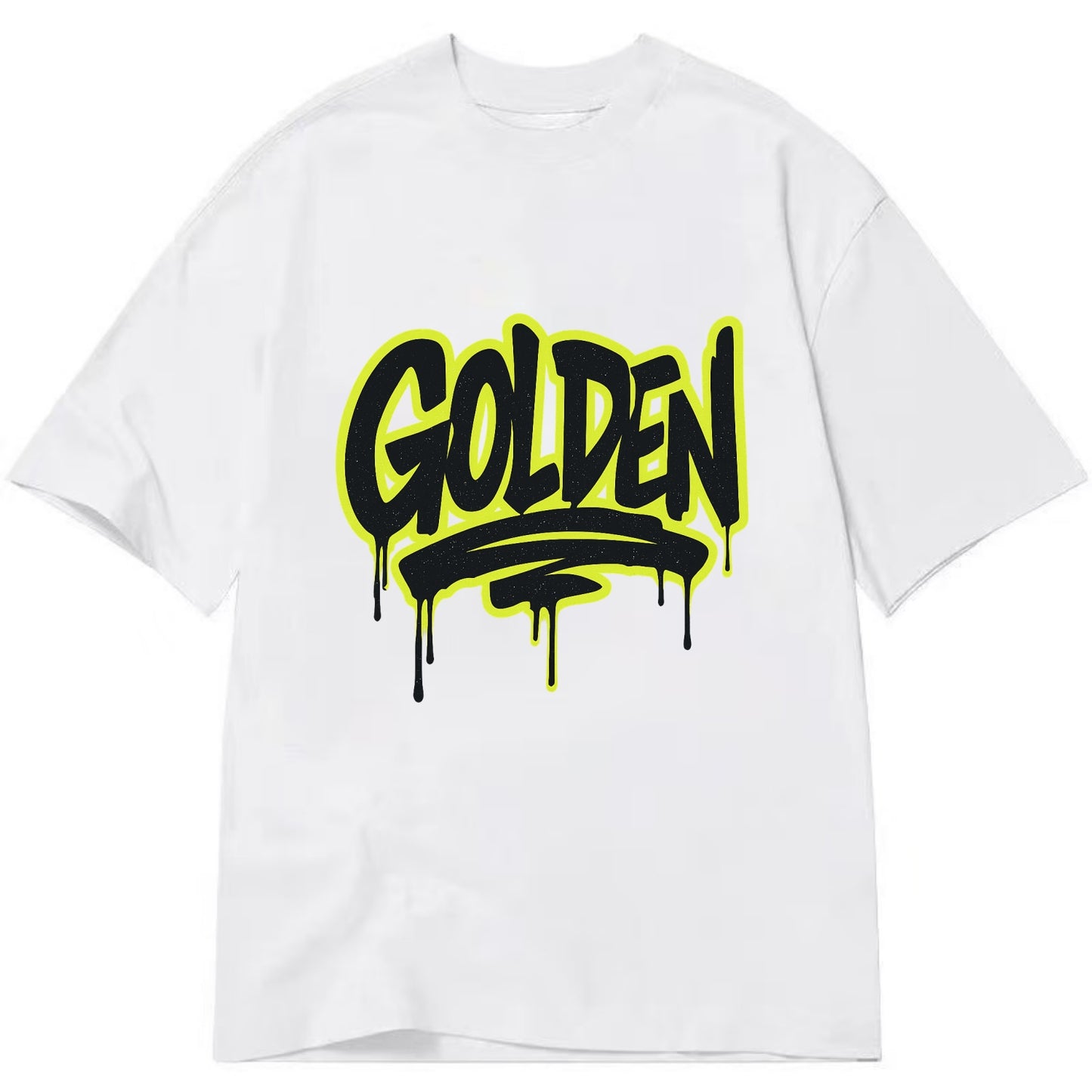 Bold typography design - "GOLDEN" - precious, valuable, excellent - Classic T-shirt - White