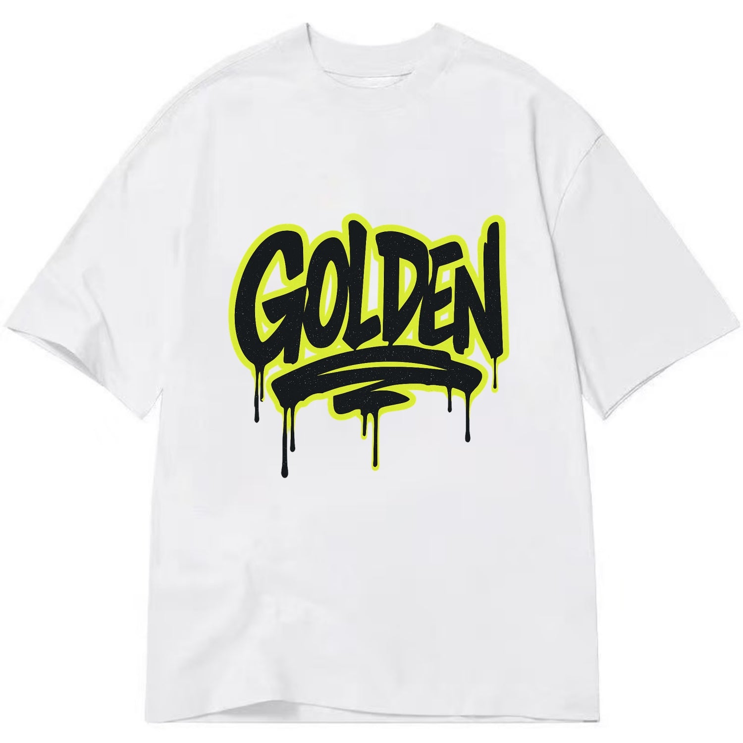 Bold typography design - "GOLDEN" - precious, valuable, excellent - Classic T-shirt - White