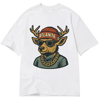 "deer" "atlanta" "atl" "red" "us South" - Classic T-shirt - White