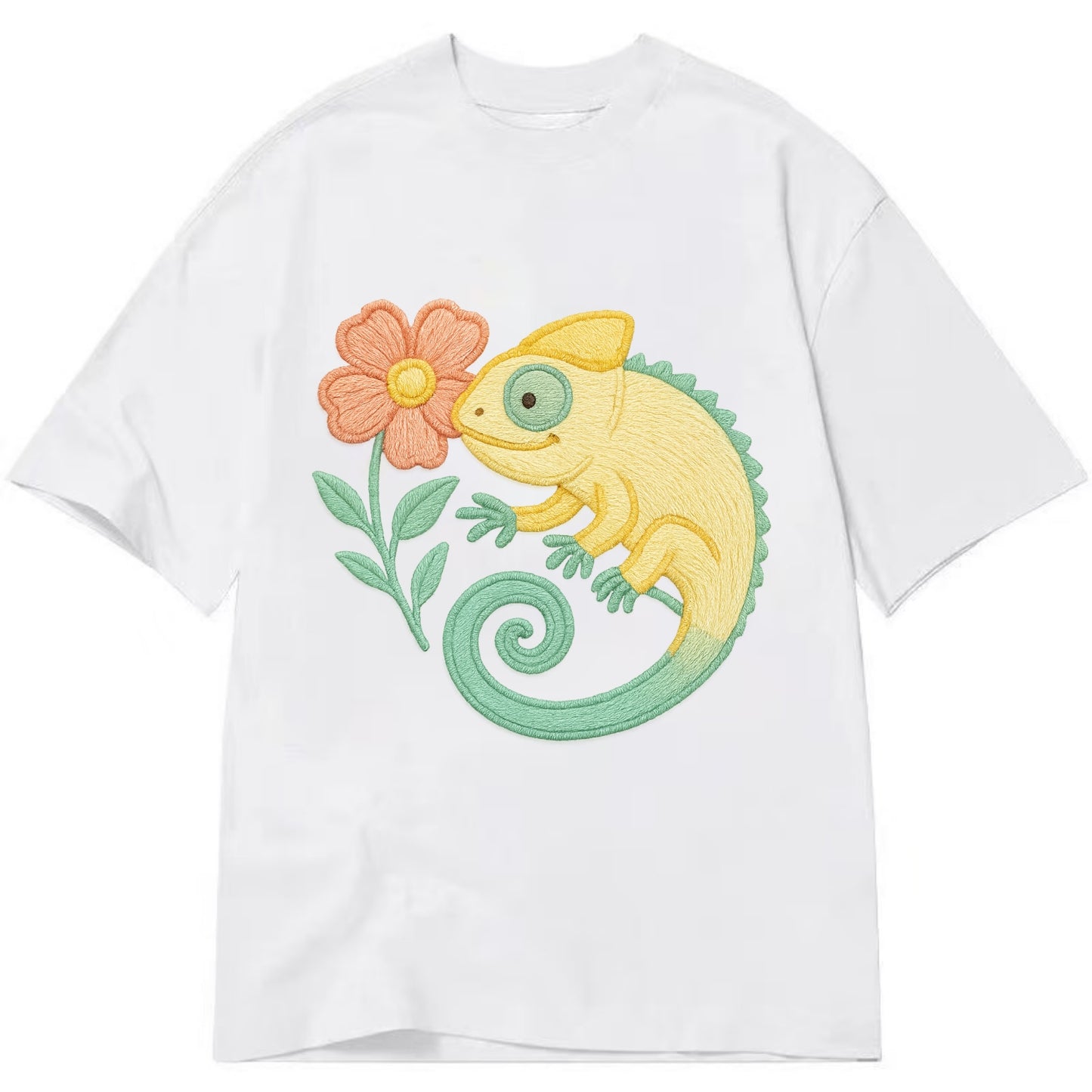 Yellow Chameleon - Classic T-shirt - White