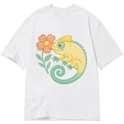 Yellow Chameleon - Classic T-shirt - White