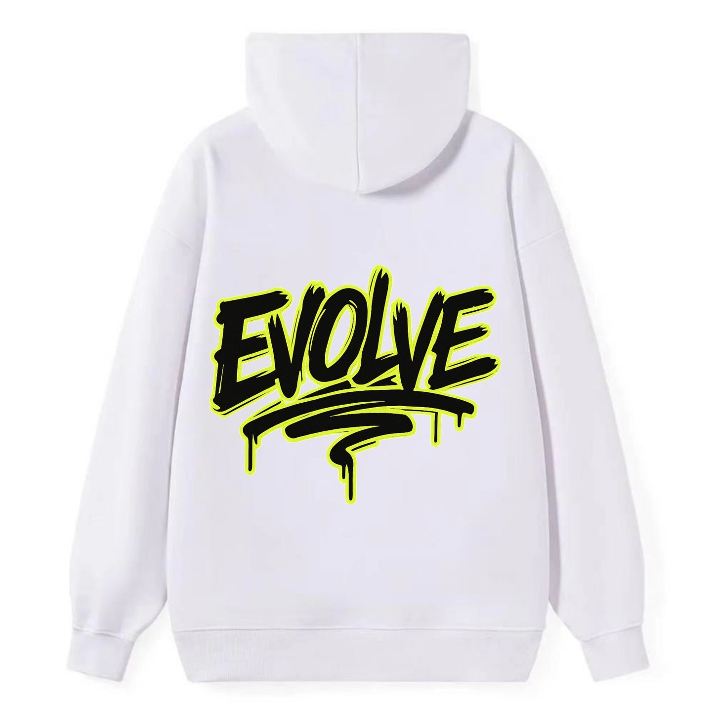 Bold typography design - "EVOLVE" - changing, becoming better - Classic Pullover Hoodie - White