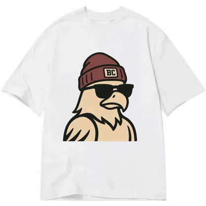 Chestnut Hill Eagle wearing Boston College beanie with BC patch - Classic T-shirt - White