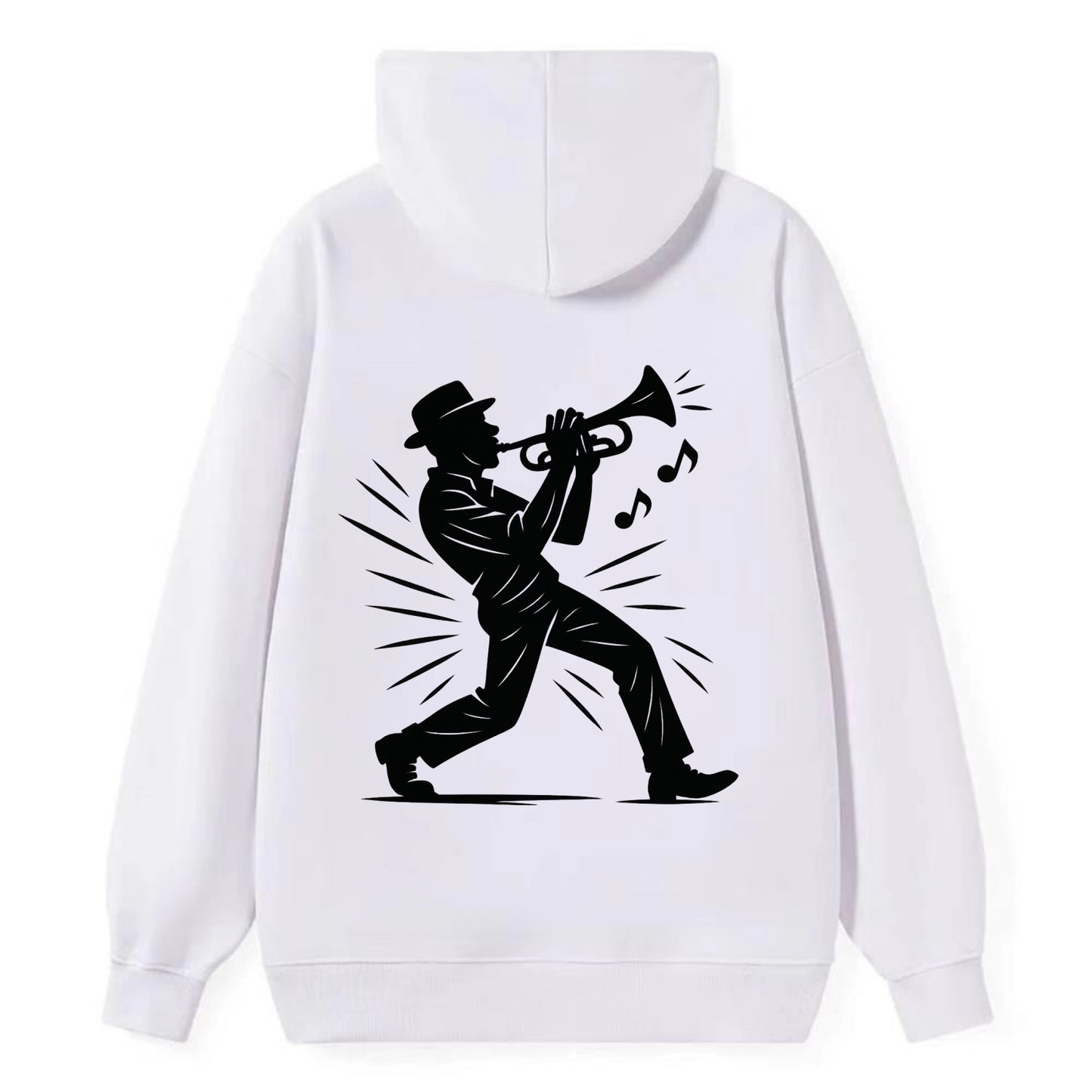New Orleans jazz musician street corner - Classic Pullover Hoodie - White